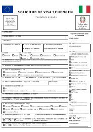 Formulario de solicitud de visa para italia