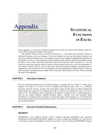 STATISTICAL FUNCTIONS IN EXCEL - KMPK