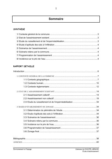 Etude Chastel-Arnaud - Les documents techniques sur l'eau