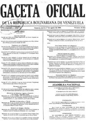 NroÂ° 38502 - GACETA OFICIAL JUEVES 17-08-2006 - Juris-Line