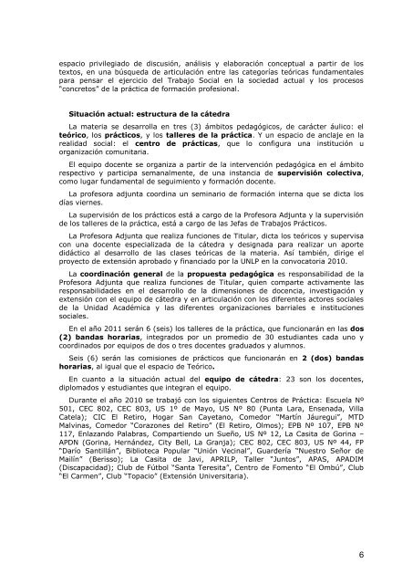 propuesta pedagÃ³gica - Facultad de Trabajo Social - Universidad ...
