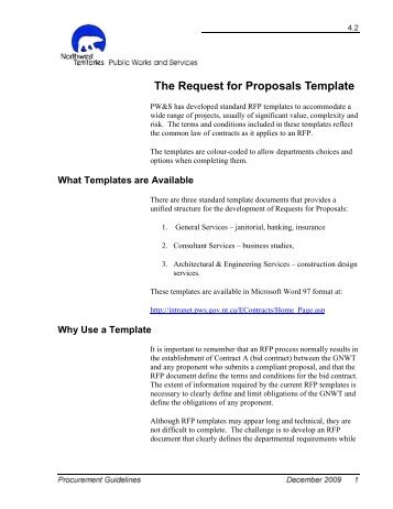 The Request for Proposals Template