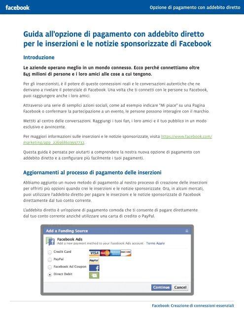 Guida all'opzione di pagamento con addebito diretto per le ...