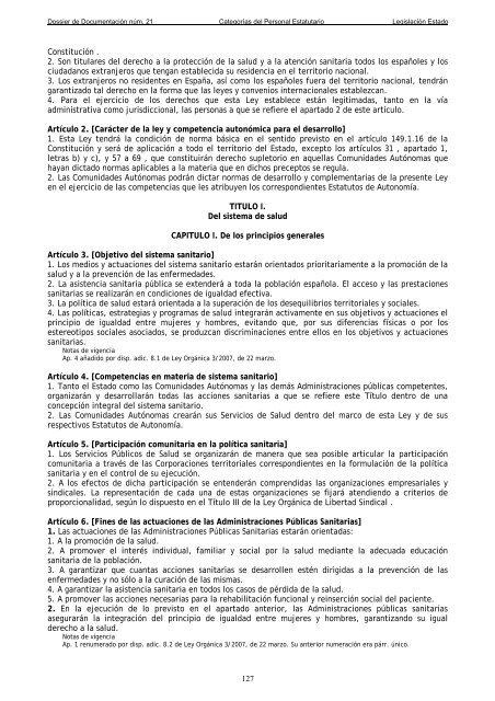 Dossier nÃºm. 21. Proyecto de Ley de creaciÃ³n de las CategorÃ­as de ...