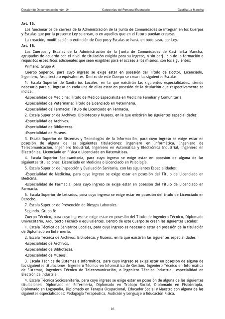 Dossier nÃºm. 21. Proyecto de Ley de creaciÃ³n de las CategorÃ­as de ...