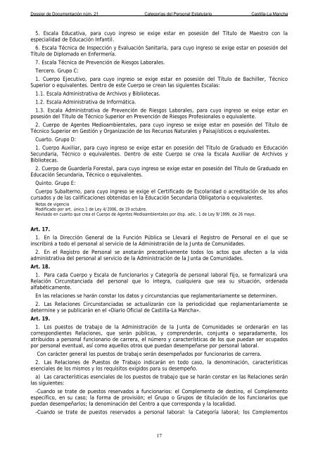 Dossier nÃºm. 21. Proyecto de Ley de creaciÃ³n de las CategorÃ­as de ...