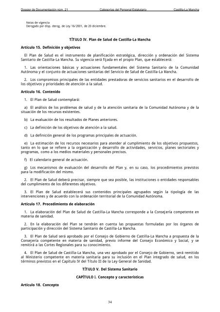 Dossier nÃºm. 21. Proyecto de Ley de creaciÃ³n de las CategorÃ­as de ...