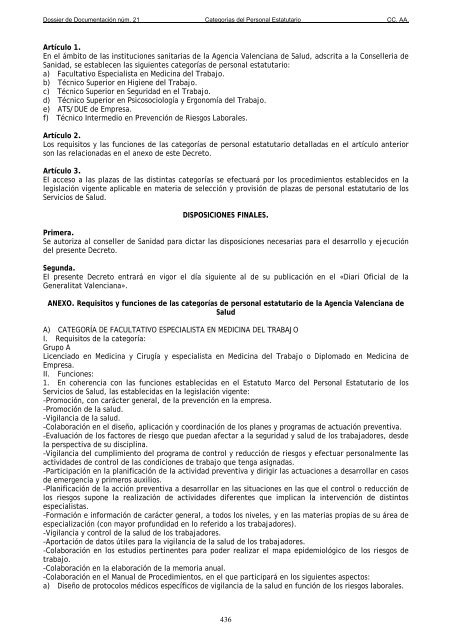 Dossier nÃºm. 21. Proyecto de Ley de creaciÃ³n de las CategorÃ­as de ...