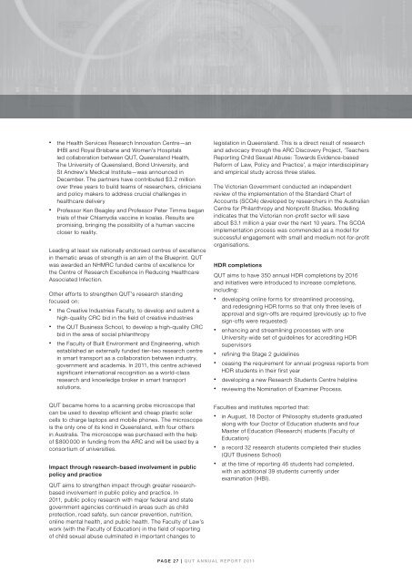 Queensland University of Technology 2011 Annual Report - QUT