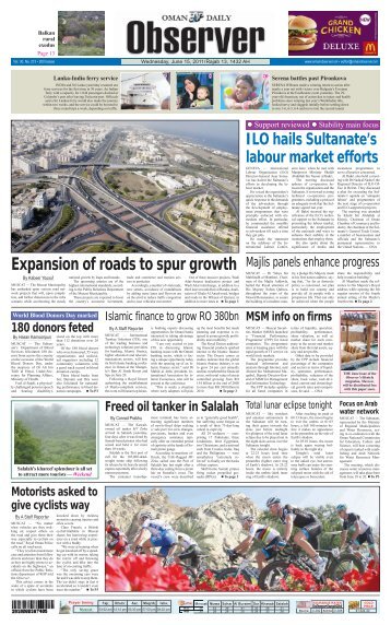 Expansion of roads to spur growth - Oman Daily Observer