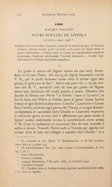 Epistolae mixtae, ex variis Europae locis ab anno 1537 ad ... - Libr@rsi