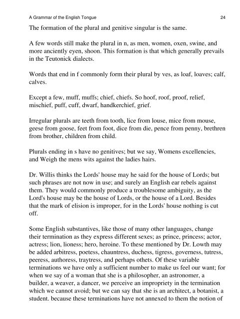 A Grammar of the English Tongue - ESL Teachers Board