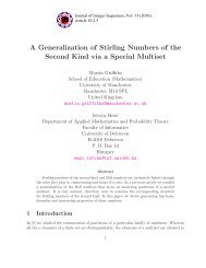 A Generalization of Stirling Numbers of the Second Kind via a ...