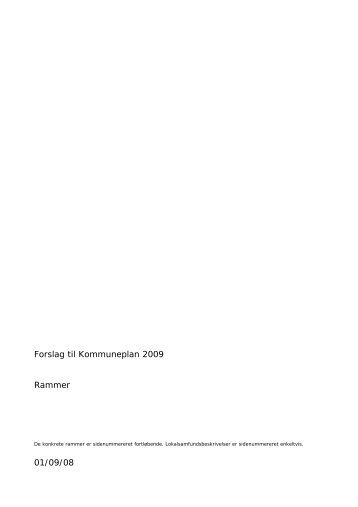 Forslag til Kommuneplan 2009 Rammer 01/09/08 - Velkommen til ...