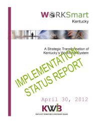 Implementation Progress Report - Kentucky Workforce Investment ...