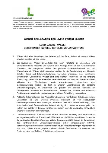 Vienna Declaration DT - Forest Europe