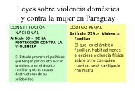 Leyes sobre violencia domÃ©stica y contra la mujer en Paraguay