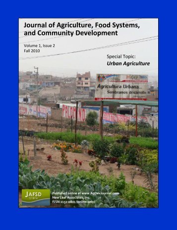 Views - Journal of Agriculture, Food Systems, and Community ...