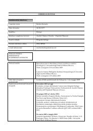 CURRICULUM VITAE Cognome nome Beretta Manuela Data di ...