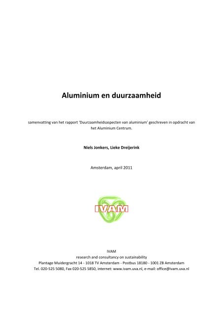 Aluminium en duurzaamheid - Het Aluminium Centrum