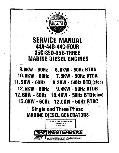 SERVICE MANUAL - Westerbeke