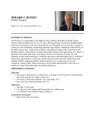 JERARD J. JENSEN Public Finance - Whyte Hirschboeck Dudek SC