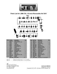 Parts List for JSM-724, 1/2-inch Reversible Air Drill - JET Tools