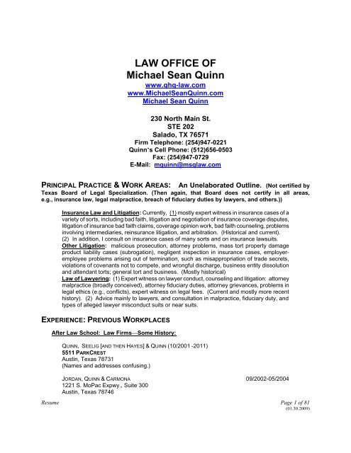 LAW OFFICE OF Michael Sean Quinn