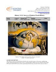 Survey of Modern World History - Clayton State University