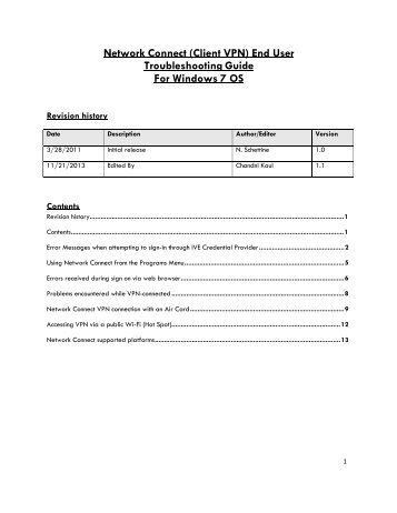 Network Connect (Client VPN) End User Troubleshooting Guide For ...