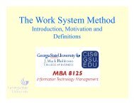 The Work System Method - Department of Computer Information ...