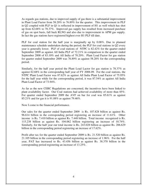 NTPC Q2 FY 2009-10