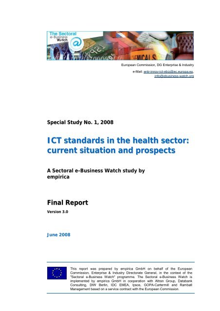 ICT standards in the health sector: current situation and ... - empirica