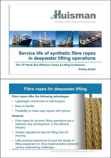 Service life of synthetic fibre ropes i d t lifti ti in deepwater lifting ...