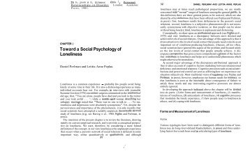 Toward a Social Psychology of Loneliness - Anne Peplau - UCLA