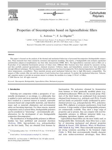 Properties of biocomposites based on lignocellulosic fillers