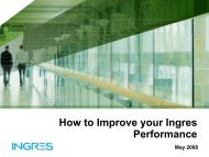 How To Improve Your Ingres Performance - Actian