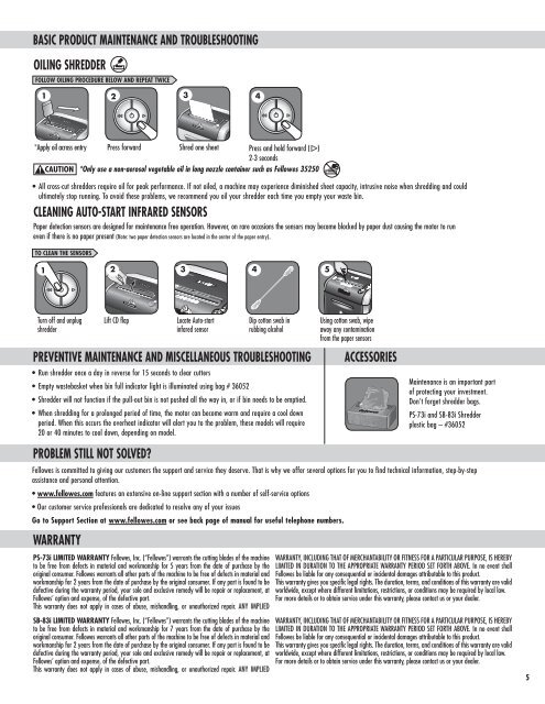 PS-73i/SB-83i Manual - Fellowes