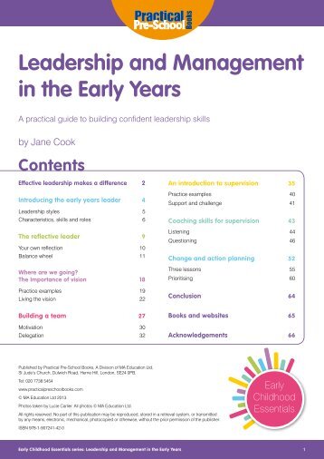 leadership and management in early years Learn about some of the background to quality leadership and management in the early years anyone with a leadership or change role in the early years,. leadership and management in early years Learn about some of the background to quality leadership and management in the early years anyone with a leadership or change role in the early years,.