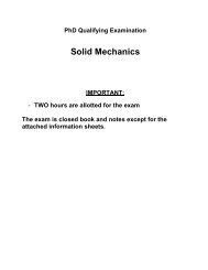 PhD Qualifying Examination Solid Mechanics