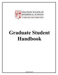 Graduate Student Handbook - Robert Wood Johnson Medical ...