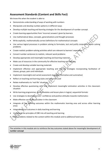 concepts and methodology in mathematics education - Nelson ...