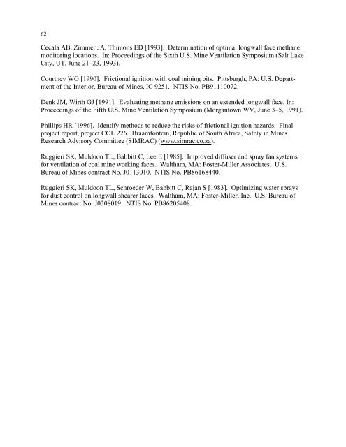 Handbook for Methane Control in Mining - AMMSA