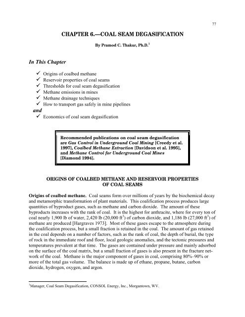 Handbook for Methane Control in Mining - AMMSA