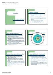 CS101: Introduction to Computing Syed Raza Shahid 1 - UTM