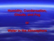 Humidity, Condensation, Clouds, and Fog or Water in the Atmosphere