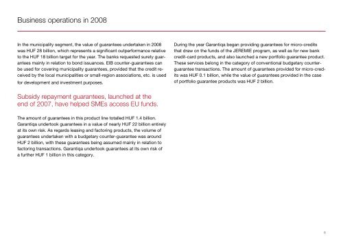 Annual Report 2008. - Hitelgarancia Zrt.