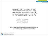 DBA:n tehtävät ja DBMS:n rakenne