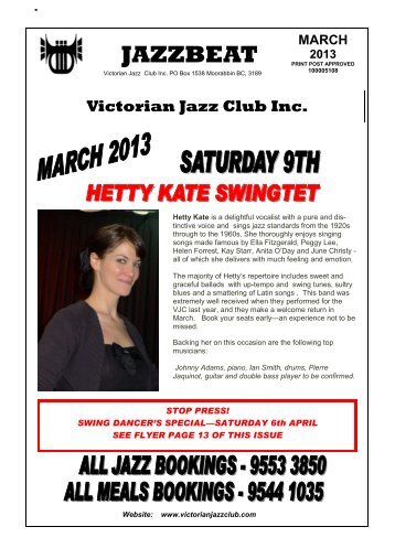 to download the March 2013 issue of Jazzbeat - Victorian Jazz Club