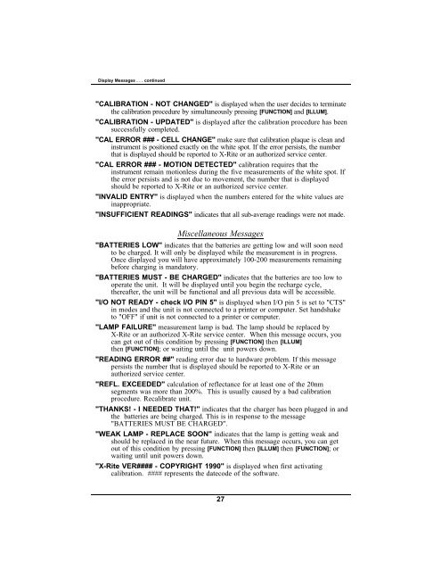 968 Spectrophotometer Operation Manual ***discontinued ... - X-Rite